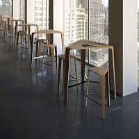 Contemporary high bar table TREwoodenfor barfor restaurant