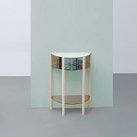 Contemporary sideboard table MIRAGEmaplesemicircularwall-mounted