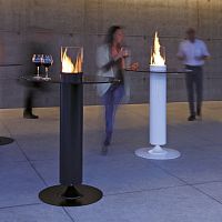Contemporary high bar table APOLLOstainless steelpainted steeltempered glass