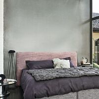 Double bed headboard Ghostcontemporaryfabricgray