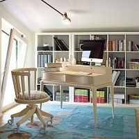 Contemporary desk EMPIRE wooden4-legged