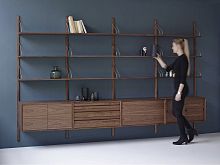 Wall-mounted shelf ROYAL SYSTEMcontemporaryoakwalnut