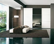 Contemporary wardrobe woodenlacquered glasssliding door