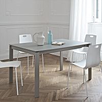 Contemporary table REIDglassmelaminechromed metal