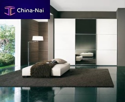 Contemporary wardrobe woodenlacquered glasssliding door