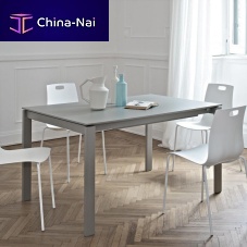 Contemporary table REIDglassmelaminechromed metal