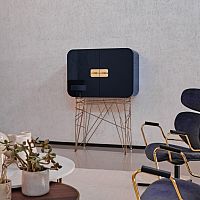 Contemporary bar cabinet Mai Taiwalnutlacquered MDFglass