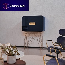 Contemporary bar cabinet Mai Taiwalnutlacquered MDFglass