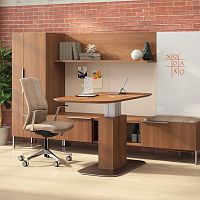 Contemporary desk FLUXlaminated woodwalnutcherrywood
