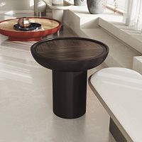 Contemporary side table ERACLE walnutceramicmarble