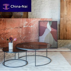 Contemporary nesting tables Nestingmetalmetal baseround