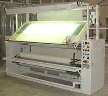 Stretch fabric inspection machine with winder