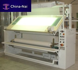 Stretch fabric inspection machine with winder