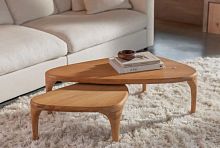 Contemporary coffee table Islaoaksolid woodrubber