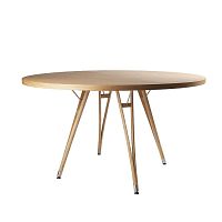 Contemporary dining table ILOK oakwooden baseround