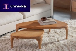 Contemporary coffee table Islaoaksolid woodrubber