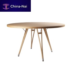 Contemporary dining table ILOK oakwooden baseround