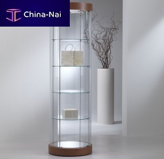 Contemporary display case 209/RFwith legsglassoak