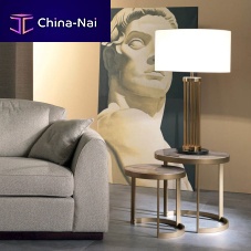 Contemporary nesting tables MOONmarblemetal baseround
