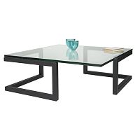 Contemporary coffee table DUOglassmetal basesquare