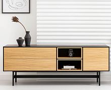 Contemporary TV stand MAYAwith DVD player shelfoaksteel