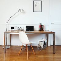 Free-standing desk PURE H 811contemporarysolid woodglass
