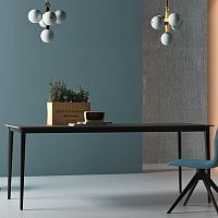 Contemporary dining table HULA HOOPoakwalnutmetal
