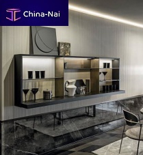 Contemporary bar cabinet NUwoodenmetalglass