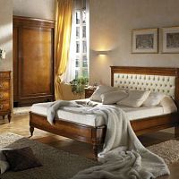 Double bed 7636GAMtraditionalwith upholstered headboardfabric