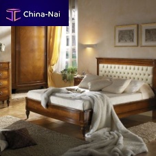 Double bed 7636GAMtraditionalwith upholstered headboardfabric