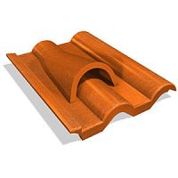 Ventilating roof tile LUCANKAconcreteblackbrown