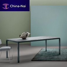 Contemporary table Beboplacquered MDFmarblepainted steel base