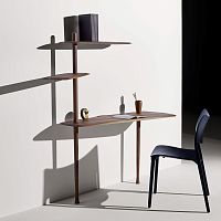 Wall-mounted desk free-standingcontemporarywalnut