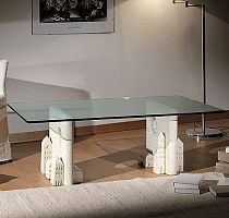 Contemporary coffee table Cariocaglassstone baserectangular