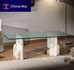 Contemporary coffee table Cariocaglassstone baserectangular