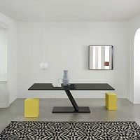 Contemporary table ELEMENTMDFmetalsteel base