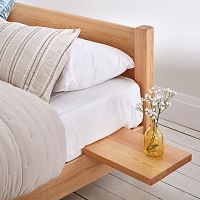 Contemporary bedside table woodenrectangularhandmade
