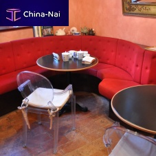 Contemporary table PIANI CAFE DE PARISceramicmetal baseround
