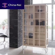 Contemporary display case AK 2780glassoakwalnut
