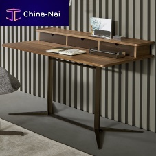 Contemporary writing desk Nelson painted metalwood veneerwalnut