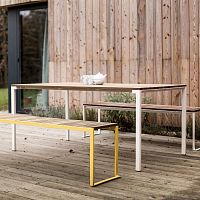 Contemporary table LBS630solid woodsteel baserectangular