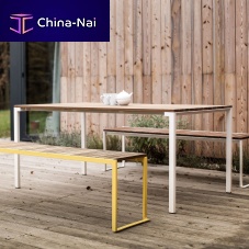 Contemporary table LBS630solid woodsteel baserectangular