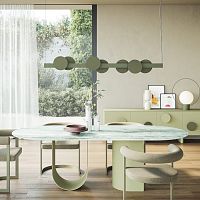 Contemporary table ROSHIwood veneerglassceramic