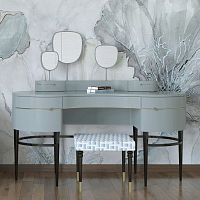 Contemporary dressing table Beatricewood veneerpolished stainless steellacquered metal