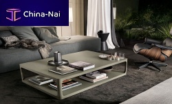 Contemporary coffee table SIXTYlacquered glassaluminumrectangular