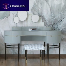 Contemporary dressing table Beatricewood veneerpolished stainless steellacquered metal