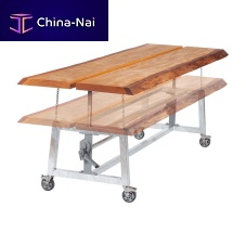 Contemporary table Tree T-HTwoodengalvanised steelgalvanised steel base