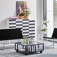 Contemporary coffee table SHOWglassoak baseMDF base