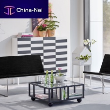 Contemporary coffee table SHOWglassoak baseMDF base