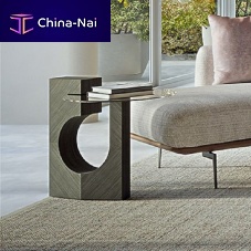 Original design side table TL73-TL74 SEE YE TAY CHIARO-SCUROglasswooden basecentral base